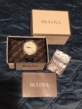 Bulova Men's Marine Star Japanese Quartz Chronograph Silver Watch